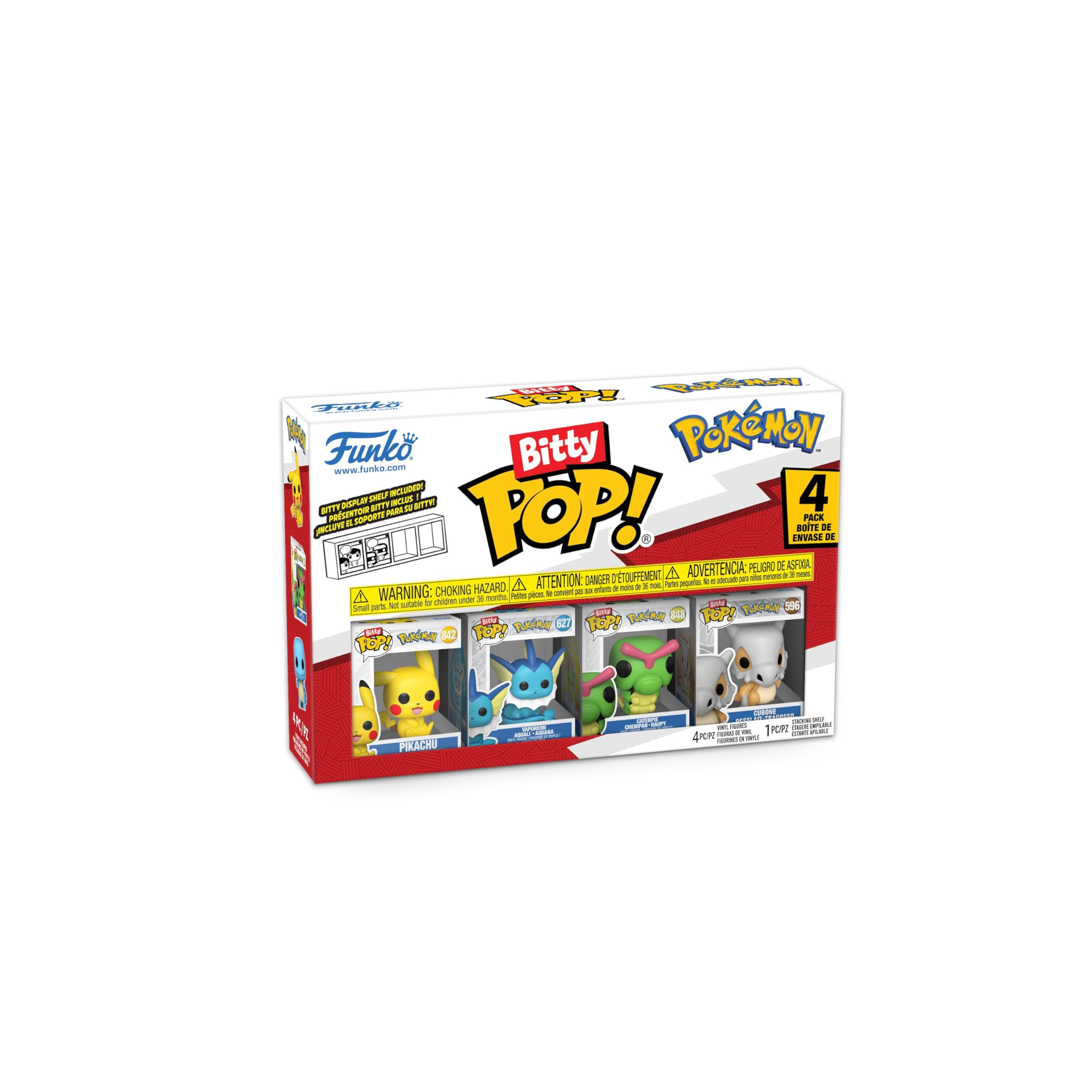 Funko POP! Bitty: Pokemon — Пикачу, Вапореон, Катерпи и Кубоне 