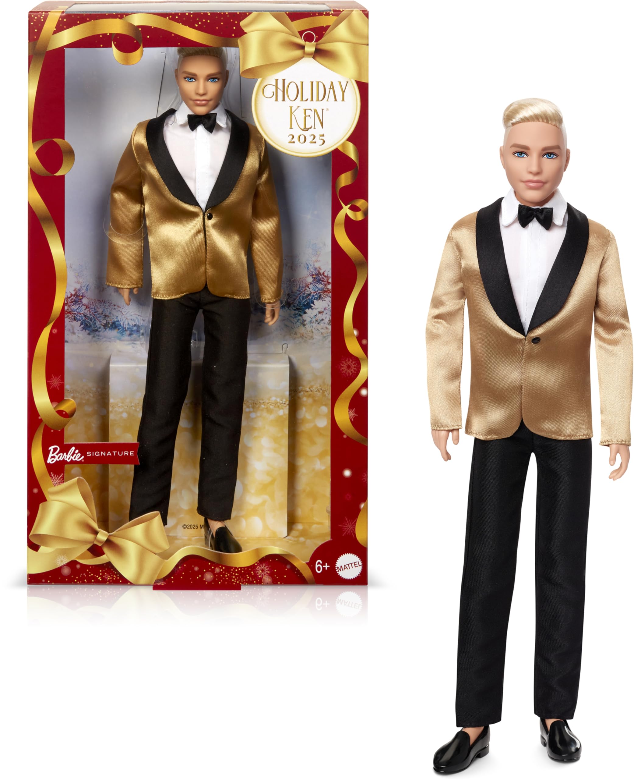 Коллекционная модная кукла Barbie Signature 2025 Holiday Blonde Ken