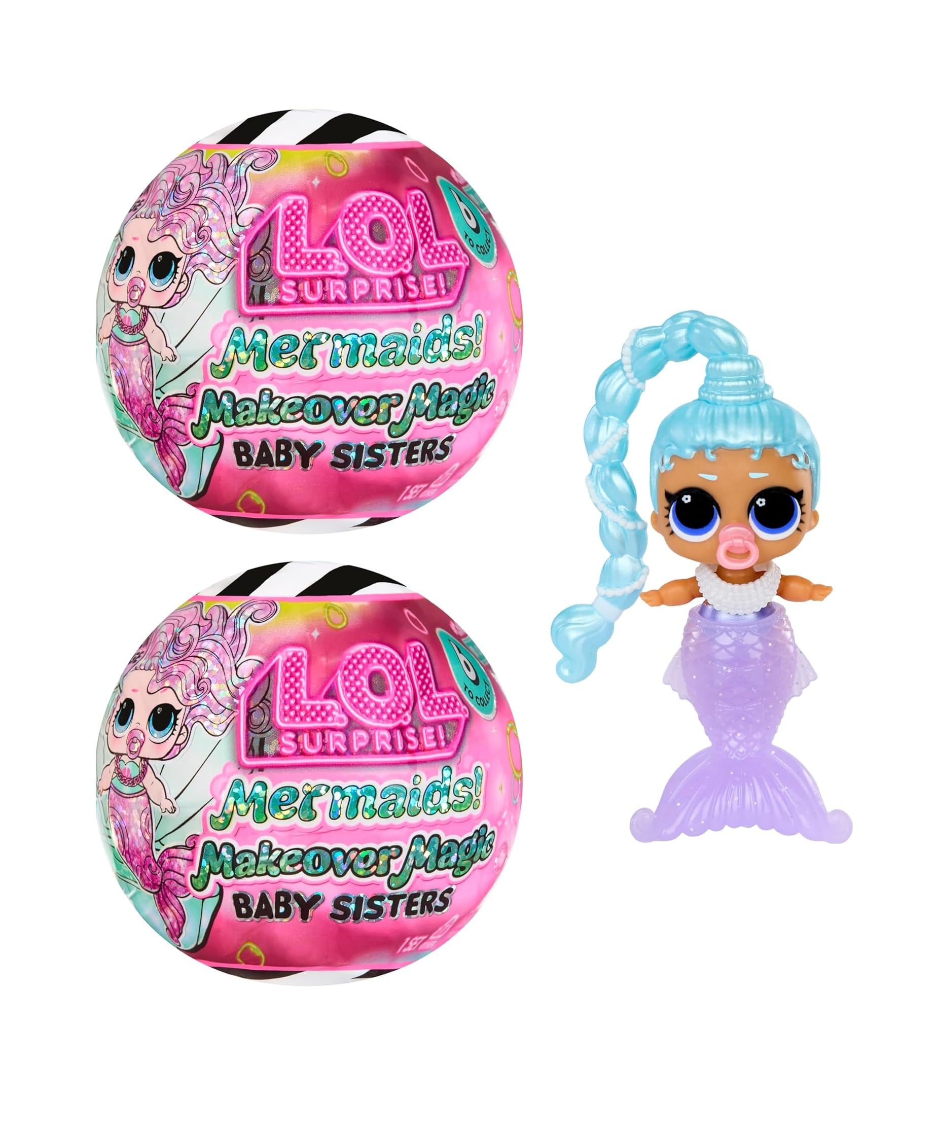 ЛОЛ Русалки-сюрпризы! Набор из 2 наборов Makeover Magic Baby Sisters 