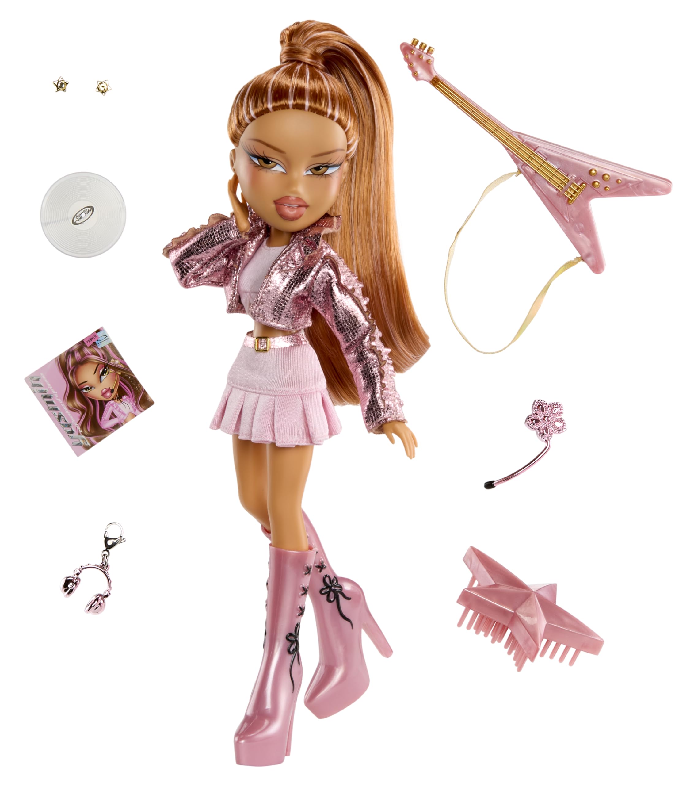 Модная кукла Bratz Pop Starz Yasmin с аксессуарами и подвеской - фото 2