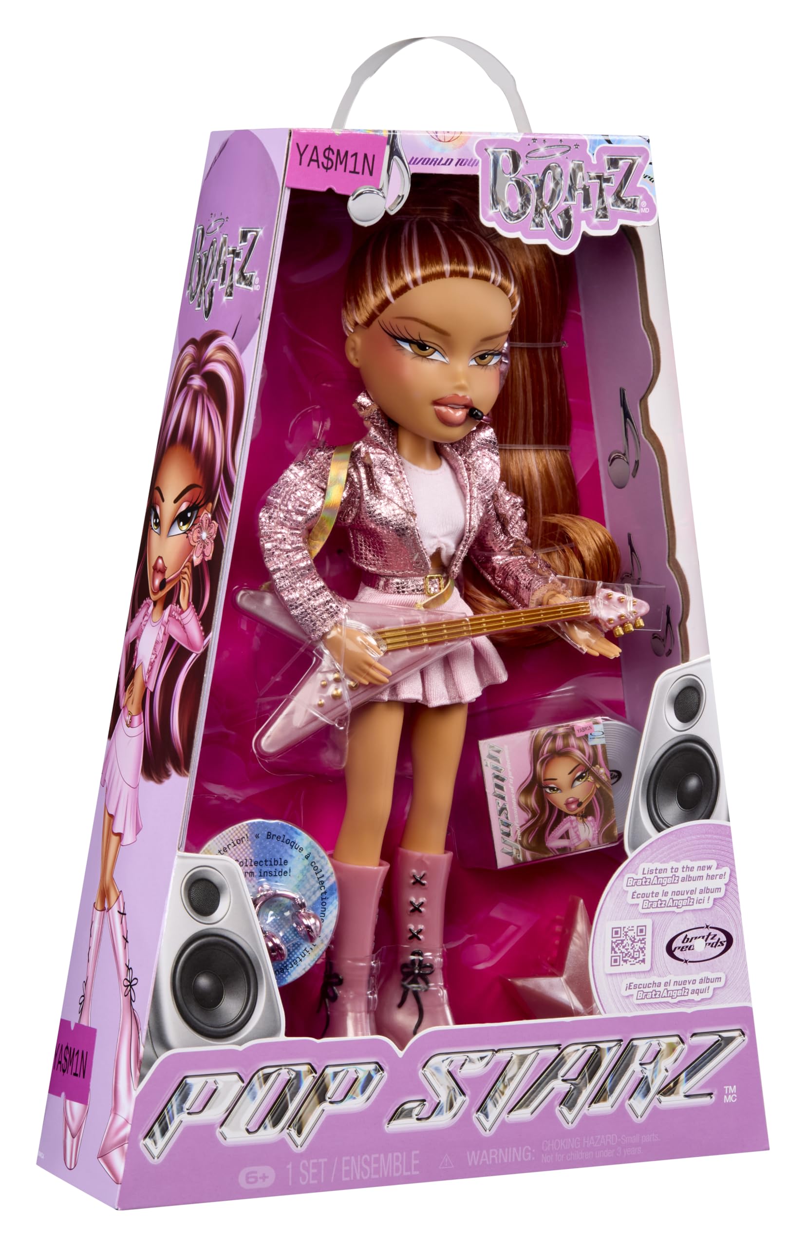 Модная кукла Bratz Pop Starz Yasmin с аксессуарами и подвеской
