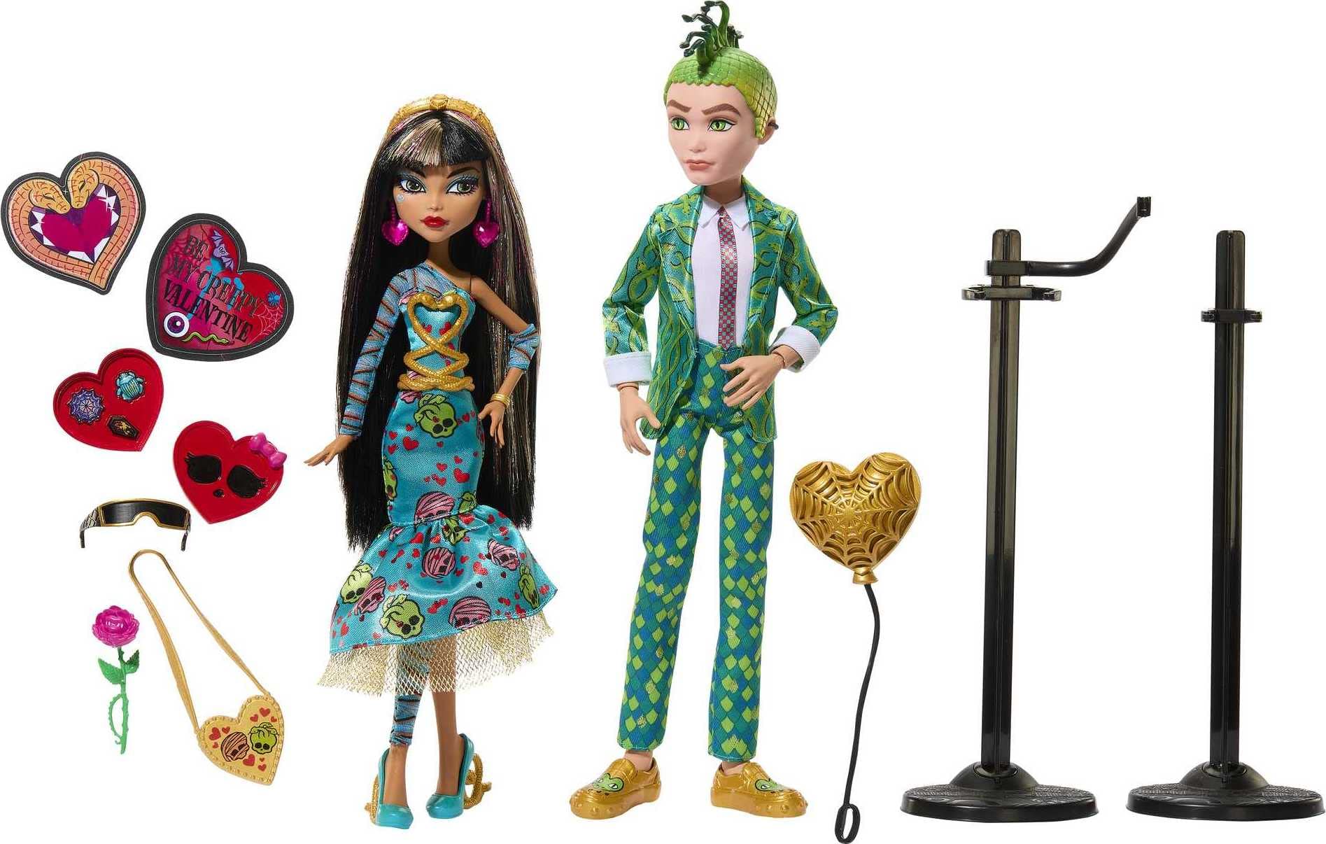 Куклы Monster High Howliday Love Edition, коллекционный набор из 2 штук Клео Де Нил и Дьюс Горгон - фото 4