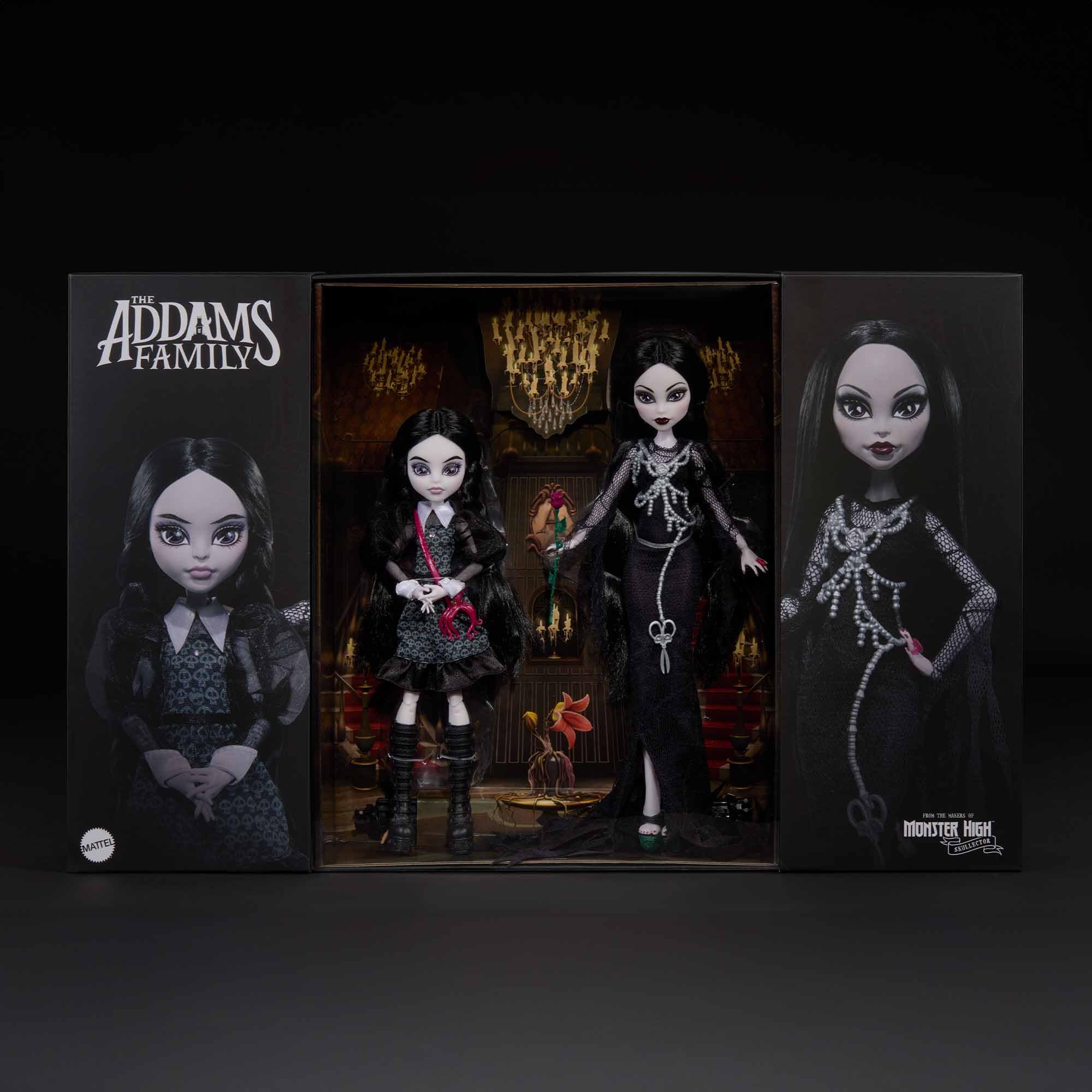 Набор из двух кукол Monster High Skullector Addams Family: Мортиша и Уэнсдей, коллекционные куклы с сертификатом подлинности